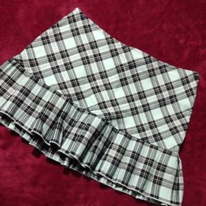 Plaid Ruffle Mini Skirt